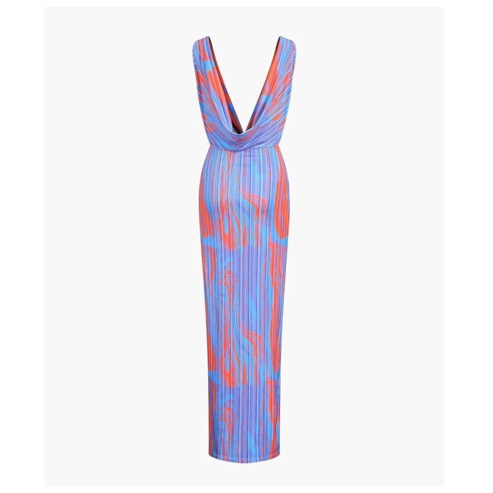 Commense Flaming Passions Long Dress Cowl V-Neck Sleeveless Size Small NEW